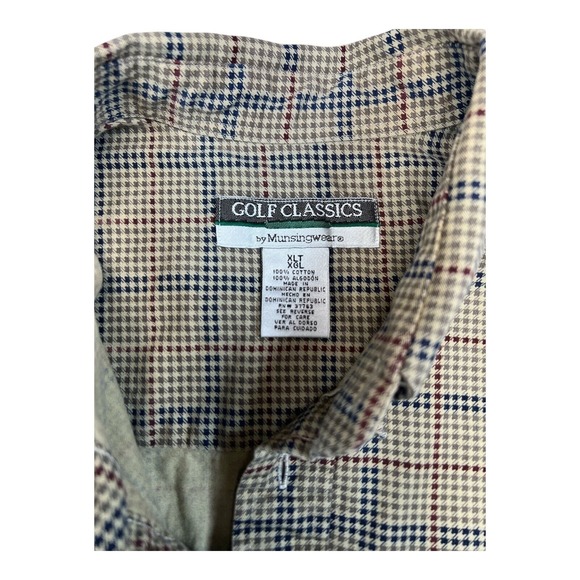 Munsingwear Golf‎ Classics XLT Plaid Button Down Shirt Mens XL Tall - Picture 2 of 7